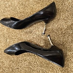 Aldo Black Patent Leather Peep Toe.